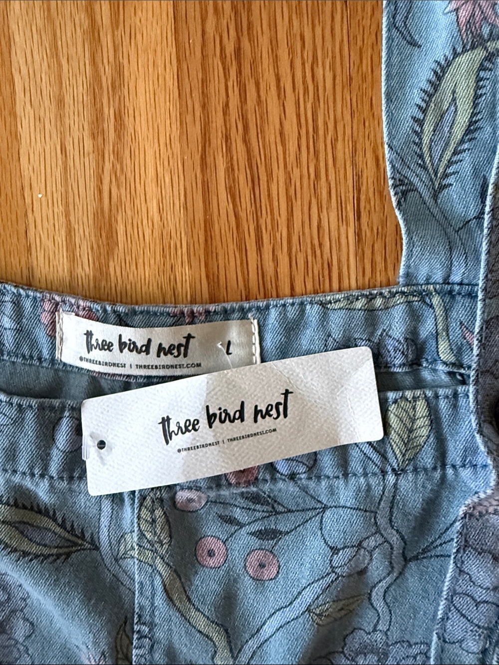 NWT Three Bird Nest High Hopes Slouchy Denim Boho Overalls B20 - Picture 5 of 5